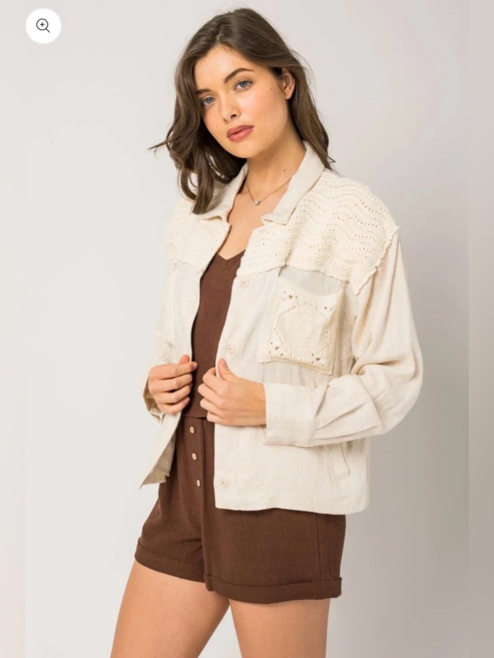 Gilli Crochet Mix Linen Shirt